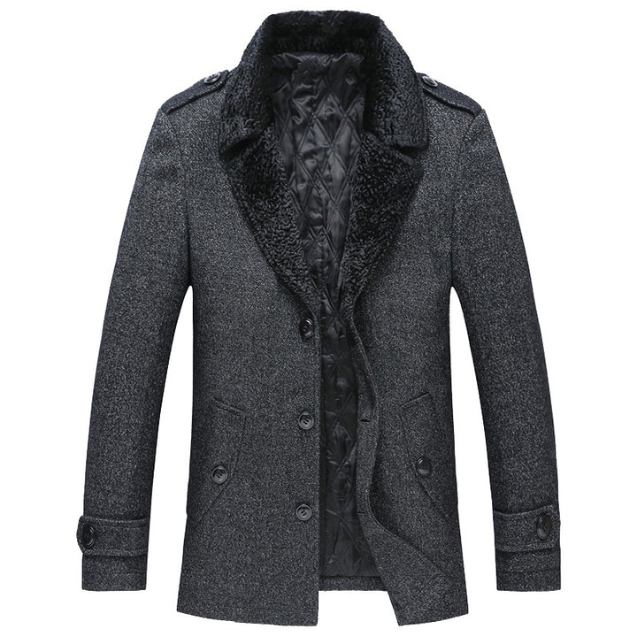 Men's Elegant Coat with Fur Collar Lisslune 1763445345
