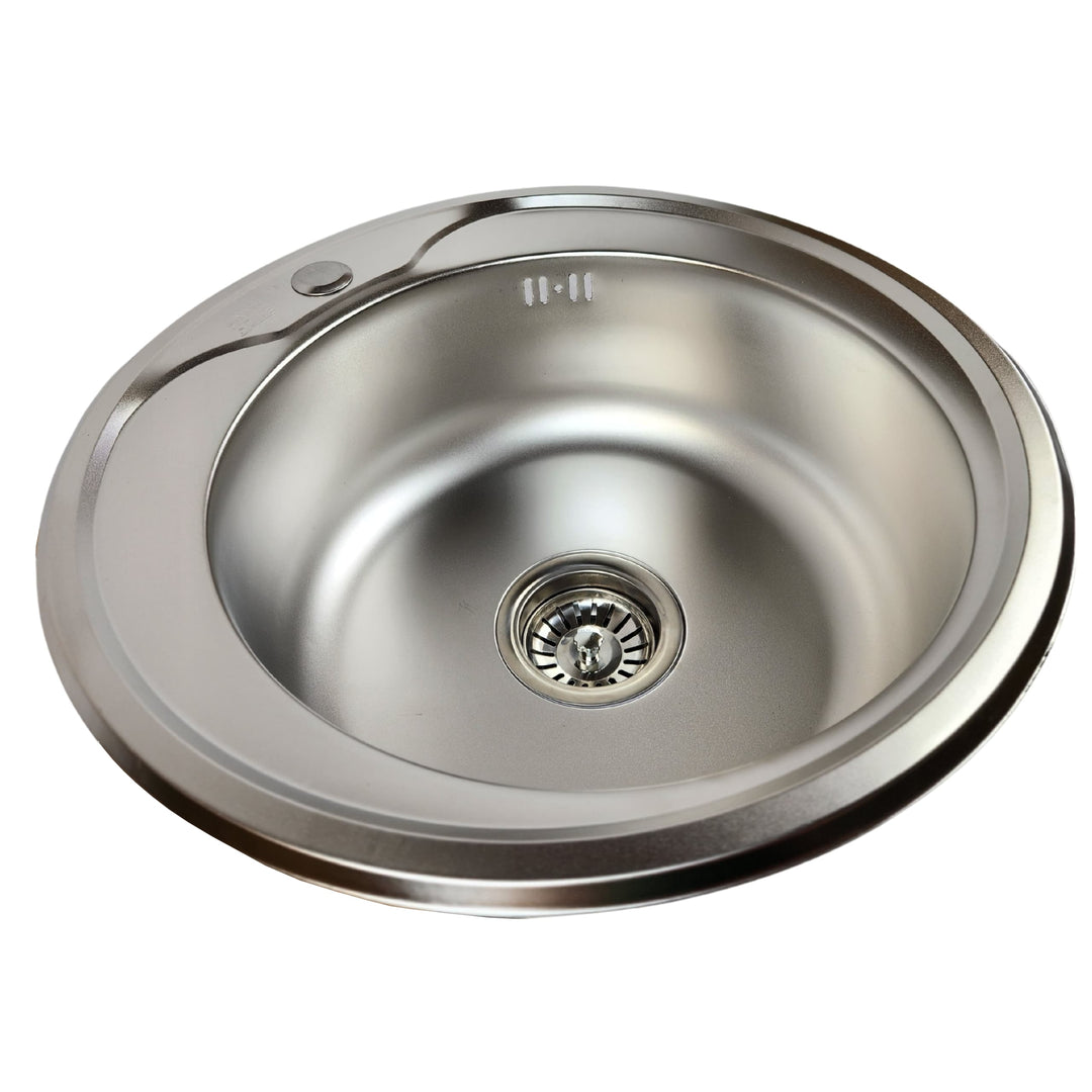 Lisslune | Stainless steel sink with sieve and siphon 49x16 cm