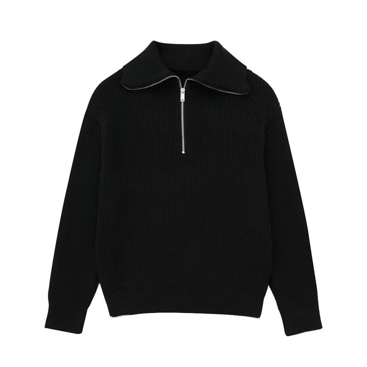 Lisslune | All Match Wool Sweater with Open Collar