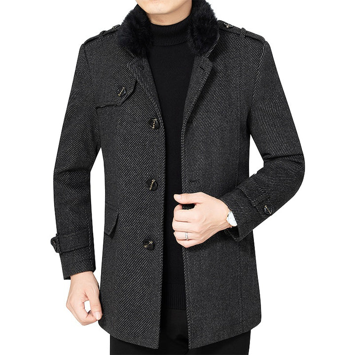Men's Elegant Ribbed Fabric Coat Lisslune