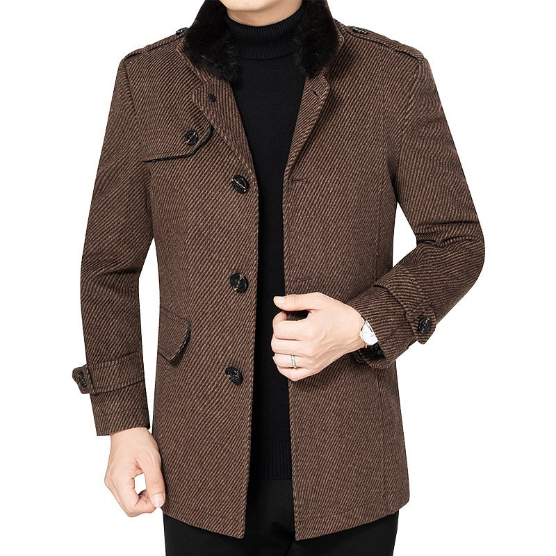 Men's Elegant Ribbed Fabric Coat Lisslune