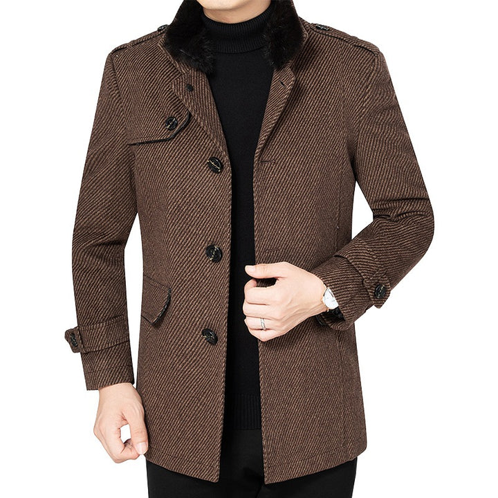 Men's Elegant Ribbed Fabric Coat Lisslune