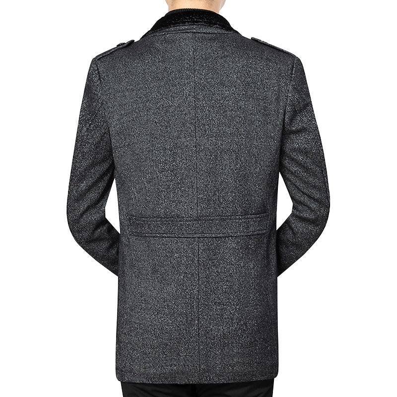 Men's Elegant Coat with Fur Collar Lisslune 1763445345