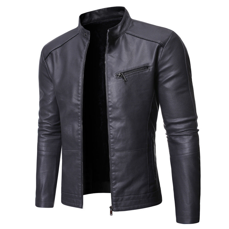 Men's elegant motorcycle jacket with modern stand-up collar Lisslune