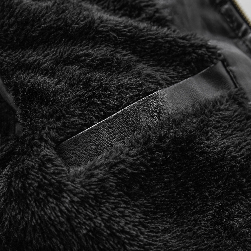 Men's Leather Jacket with Distinctive Decorative Seams and Durable Lining Lisslune