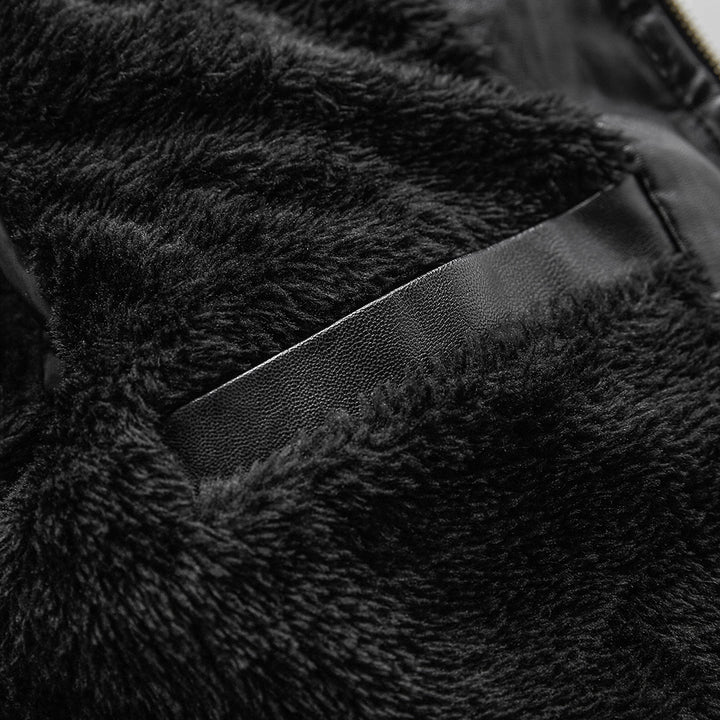 Men's Leather Jacket with Distinctive Decorative Seams and Durable Lining Lisslune
