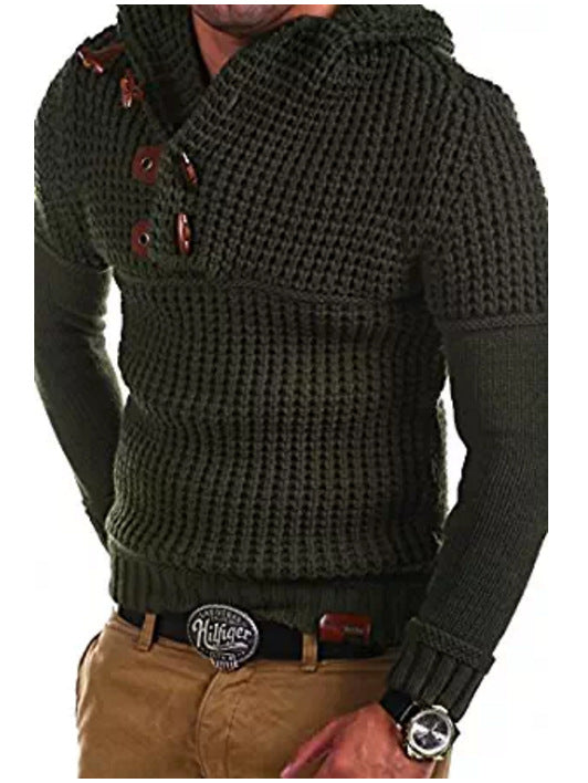 Men's hoodie sweater with wooden buttons Lisslune