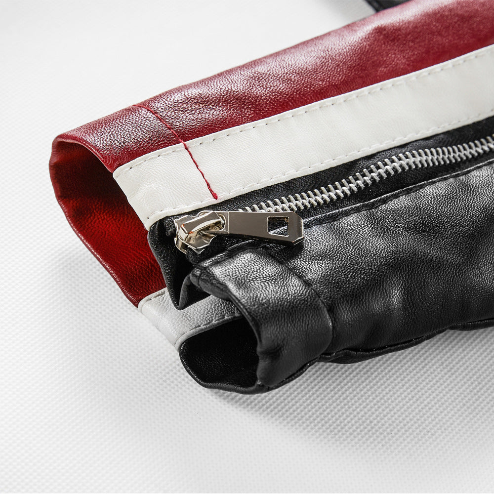 Men's Leather Jacket with Distinctive Decorative Seams and Durable Lining Lisslune