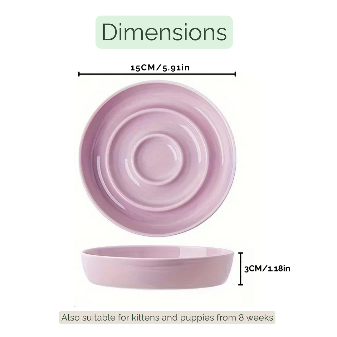 Lisslune | Ceramic Anti-Choke Feeding Bowl – Slow Feeder for Cats and Dogs