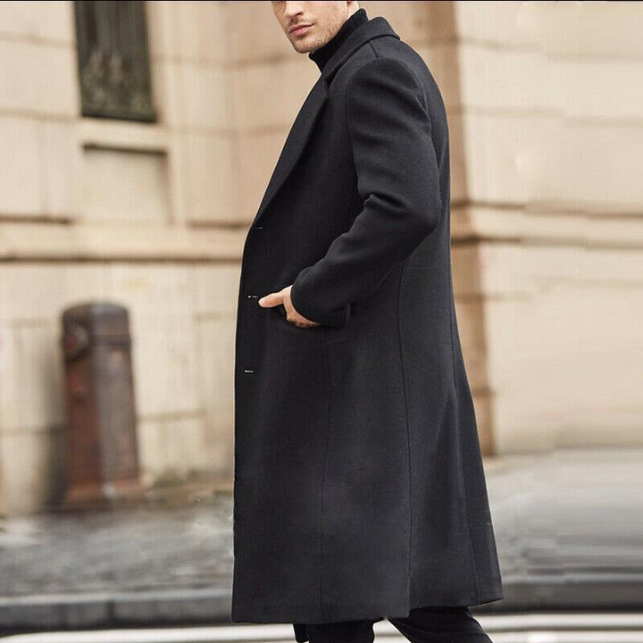 Men's classic wool coat with modern cut and elegant details Lisslune