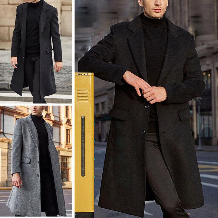 Men's classic wool coat with modern cut and elegant details Lisslune