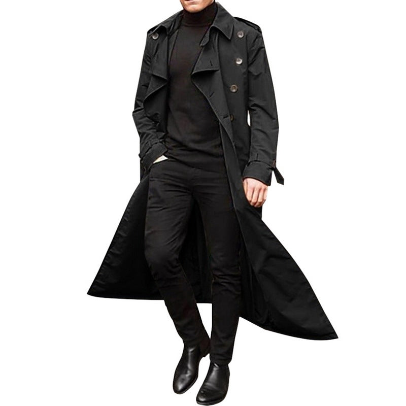 Men's trench coat with double button placket and urban design Lisslune