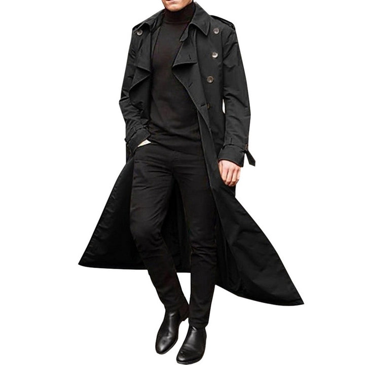 Men's trench coat with double button placket and urban design Lisslune