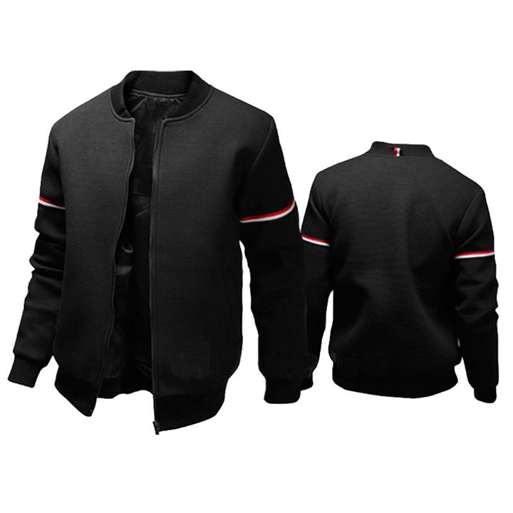 Men's sporty zip jacket with structured surface and contrast stripes Lisslune