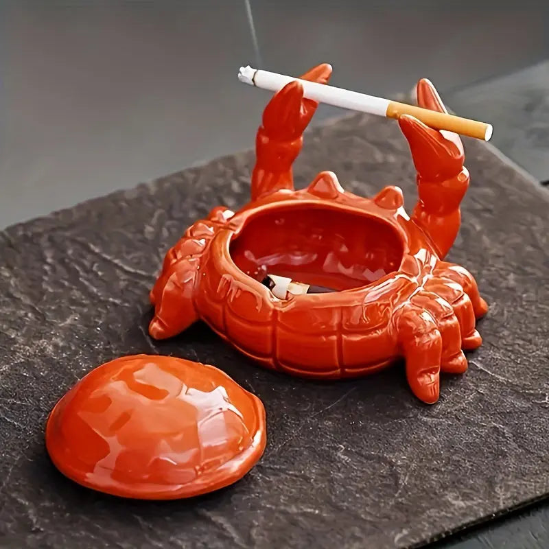 Lisslune | CrabbySmoke – Unique crab-shaped ashtray with lid