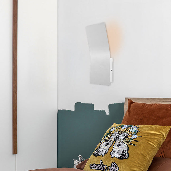 Lisslune | Metallic Bend Rectangular Wall Sconce Light Simple Style 2-Light White Surface Wall Lamp