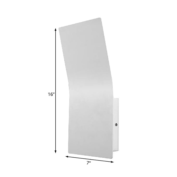 Lisslune | Metallic Bend Rectangular Wall Sconce Light Simple Style 2-Light White Surface Wall Lamp
