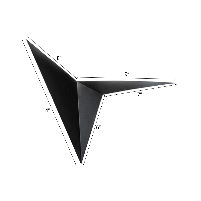Skørter | Polygon Wall Lamp Light Contemporary Style Metal LED Black/White Wall Light for Living Room, Warm/White Lighting