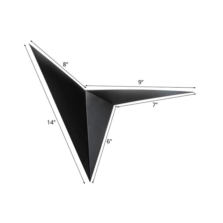 Skørter | Polygon Wall Lamp Light Contemporary Style Metal LED Black/White Wall Light for Living Room, Warm/White Lighting