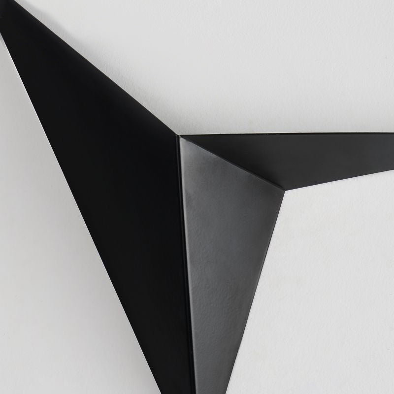 Skørter | Polygon Wall Lamp Light Contemporary Style Metal LED Black/White Wall Light for Living Room, Warm/White Lighting