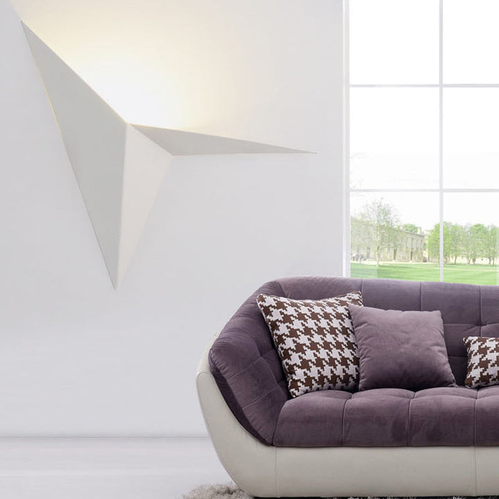 Skørter | Polygon Wall Lamp Light Contemporary Style Metal LED Black/White Wall Light for Living Room, Warm/White Lighting