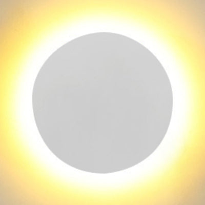 Lisslune | Round Wall Light Simple Metal 6"/8" Width LED Black/White Wall Light Lamp in Warm/White Light
