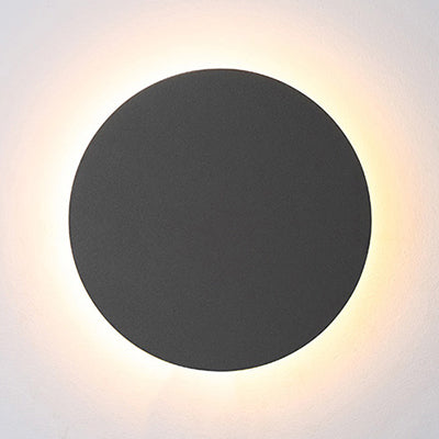 Lisslune | Round Wall Light Simple Metal 6"/8" Width LED Black/White Wall Light Lamp in Warm/White Light