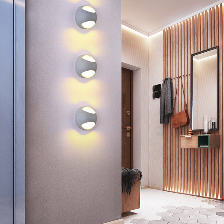 Lisslune | Round Wall Mounted Lamp Nordic Metal LED Wall Light in Yellow/Gray/Green