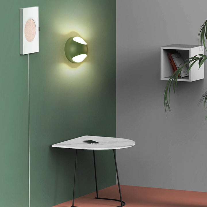 Lisslune | Round Wall Mounted Lamp Nordic Metal LED Wall Light in Yellow/Gray/Green