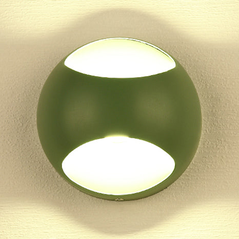 Lisslune | Round Wall Mounted Lamp Nordic Metal LED Wall Light in Yellow/Gray/Green
