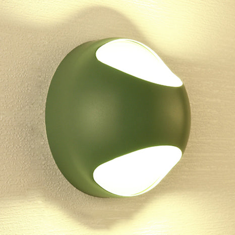 Lisslune | Round Wall Mounted Lamp Nordic Metal LED Wall Light in Yellow/Gray/Green