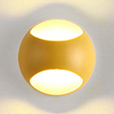 Lisslune | Round Wall Mounted Lamp Nordic Metal LED Wall Light in Yellow/Gray/Green
