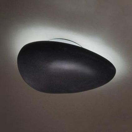 Lisslune | Pebble shape indoor wall lamp Light resin 4"/9" length LED modern style wall lamp in black