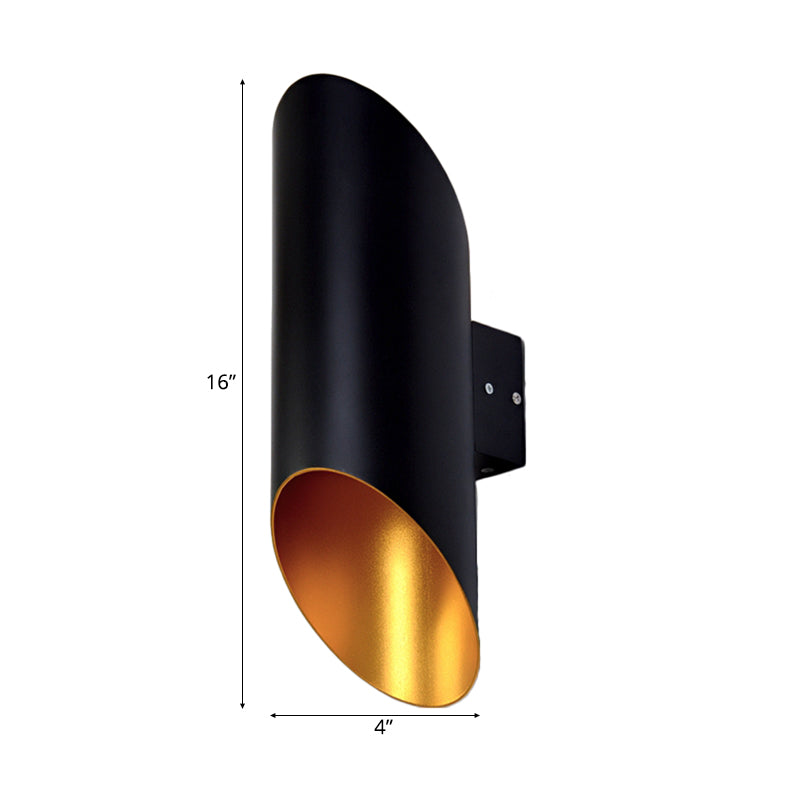 Lisslune | 2 Light Stair Wall Lamp with Tube Metal Shade Black Wall Mounted Lamp