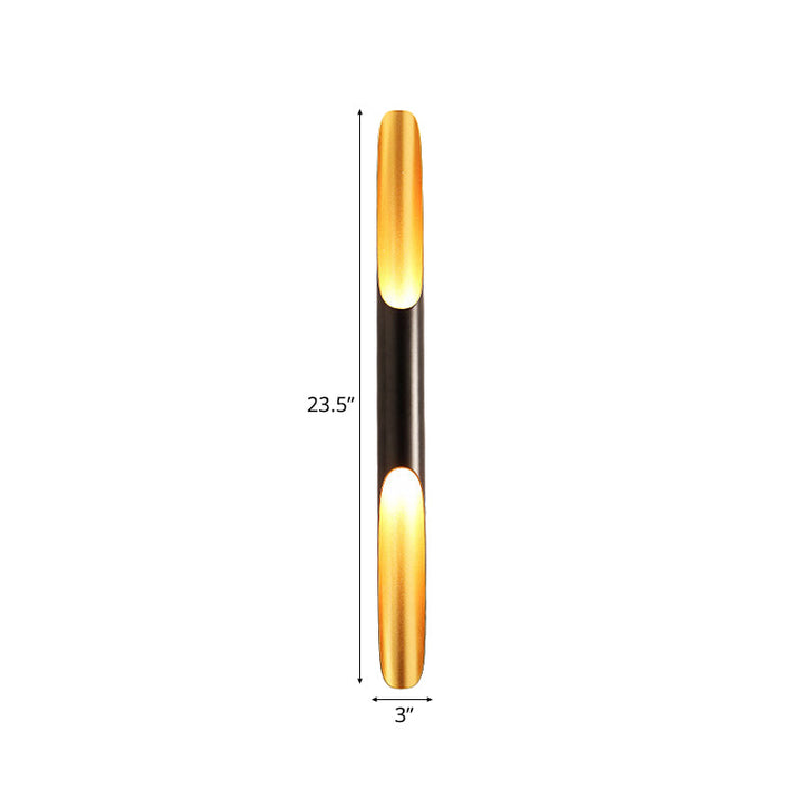 Lisslune | 23.5"/27.5" Width Pipe Wall Light Modern Metallic 1/2-Light Black Wall Lighting for Living Room