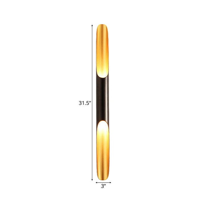 Lisslune | 23.5"/27.5" Width Pipe Wall Light Modern Metallic 1/2-Light Black Wall Lighting for Living Room