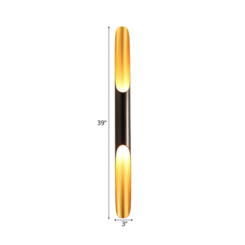 Lisslune | 23.5"/27.5" Width Pipe Wall Light Modern Metallic 1/2-Light Black Wall Lighting for Living Room