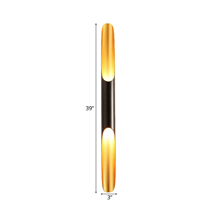 Lisslune | 23.5"/27.5" Width Pipe Wall Light Modern Metallic 1/2-Light Black Wall Lighting for Living Room