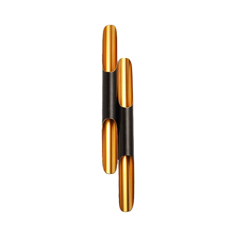 Lisslune | 23.5"/27.5" Width Pipe Wall Light Modern Metallic 1/2-Light Black Wall Lighting for Living Room