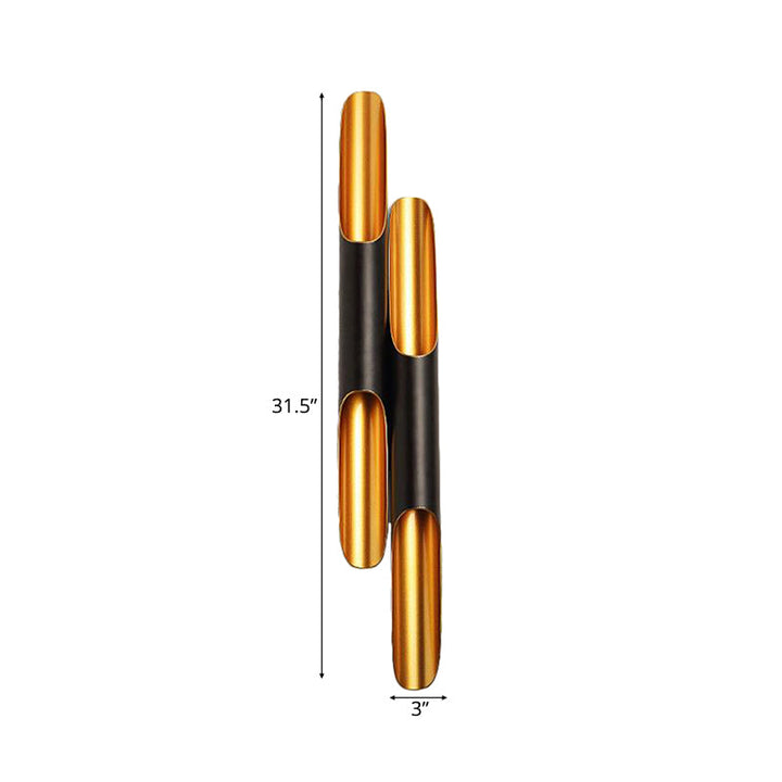 Lisslune | 23.5"/27.5" Width Pipe Wall Light Modern Metallic 1/2-Light Black Wall Lighting for Living Room
