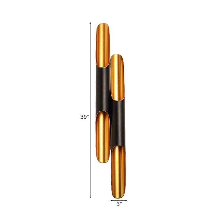 Lisslune | 23.5"/27.5" Width Pipe Wall Light Modern Metallic 1/2-Light Black Wall Lighting for Living Room