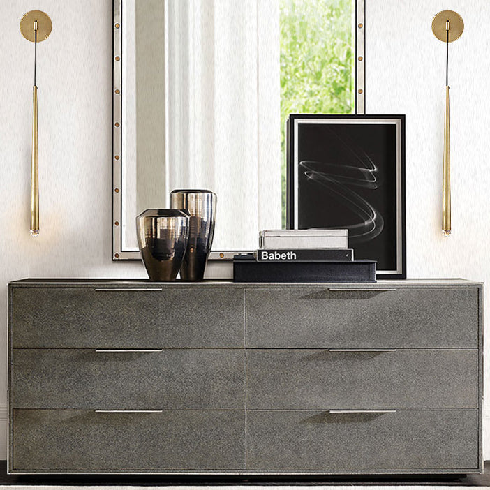Lisslune | Modern Stylish Waterfall Wall Sconce Light Metal Integrated LED Living Room Wall Light in Gold