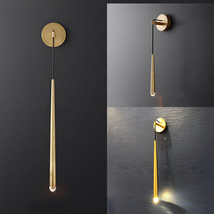 Lisslune | Modern Stylish Waterfall Wall Sconce Light Metal Integrated LED Living Room Wall Light in Gold