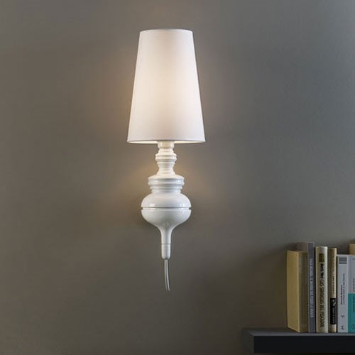Skørter | Tapered Wall Lamp Lighting Contemporary Fabric White/Black/Silver LED Wall Lamp, 6"/8"/10" Dia