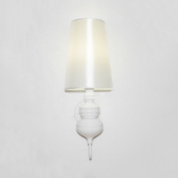 Skørter | Tapered Wall Lamp Lighting Contemporary Fabric White/Black/Silver LED Wall Lamp, 6"/8"/10" Dia