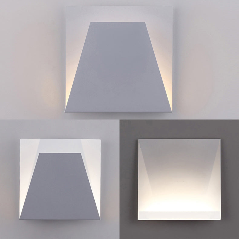 Lisslune | Geometric Metal Wall Light Simple Style LED White Wall Light in Warm/White Light for the Bedroom