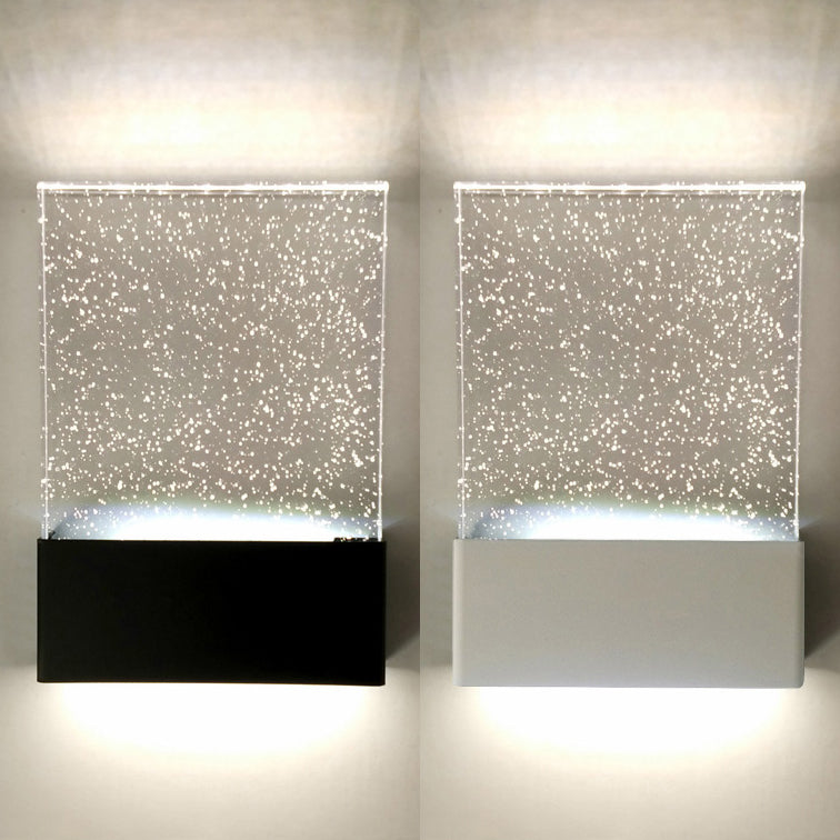 Lisslune | Bubble Crystal Rectangular LED Wall Light Modern 1 Light Black/White Wall Light for Living Room Hotel