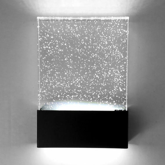 Lisslune | Bubble Crystal Rectangular LED Wall Light Modern 1 Light Black/White Wall Light for Living Room Hotel