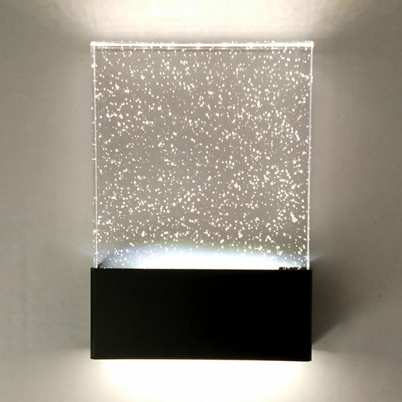 Lisslune | Bubble Crystal Rectangular LED Wall Light Modern 1 Light Black/White Wall Light for Living Room Hotel