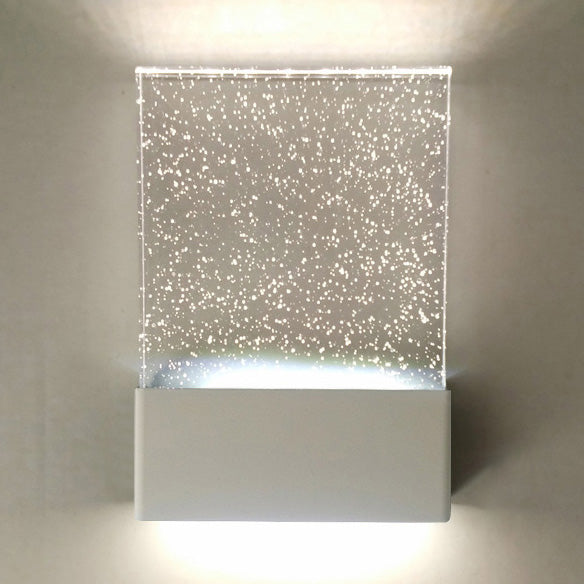 Lisslune | Bubble Crystal Rectangular LED Wall Light Modern 1 Light Black/White Wall Light for Living Room Hotel